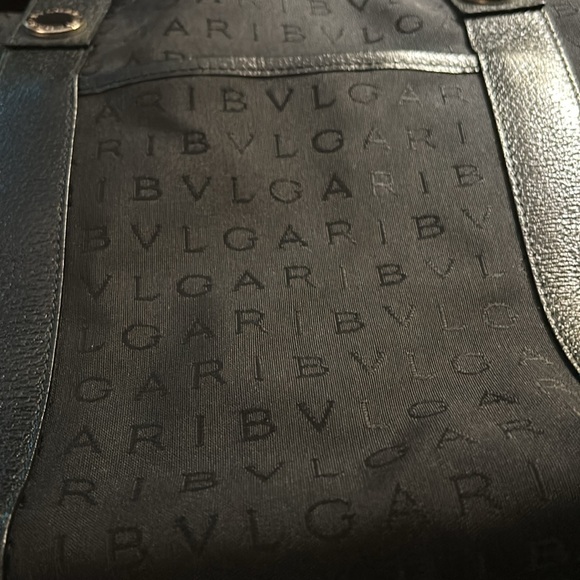 BVLGARI LOGO-MANIA CANVAS, LEATHER TOTE. EUC. - Picture 4 of 13